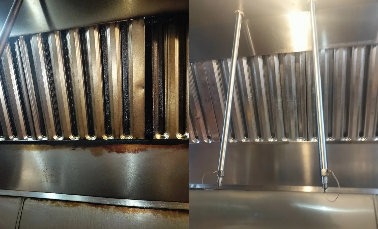Before and After Cleaning Commercial Kitchen Hood Filters